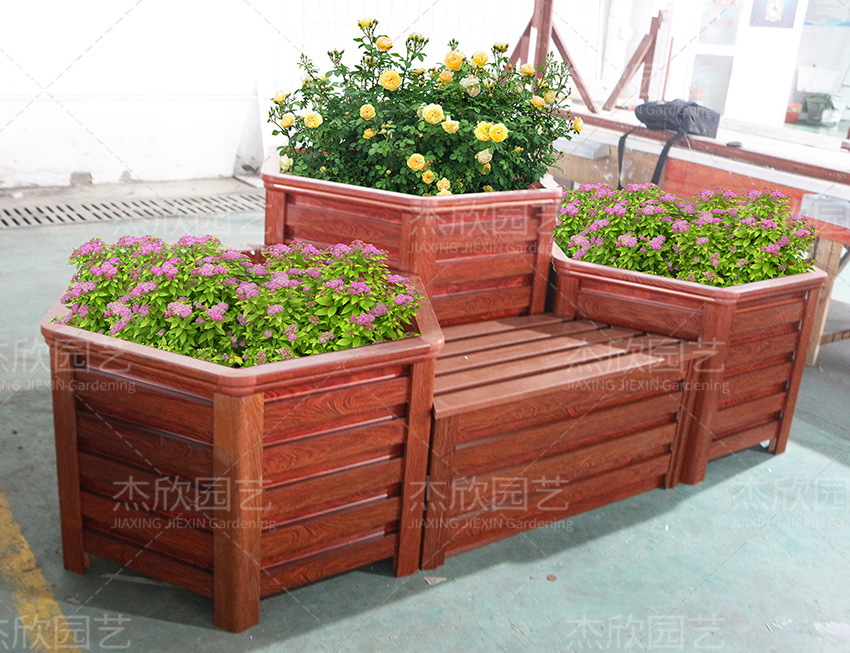 多邊形座椅花箱組合鋁合金材質
