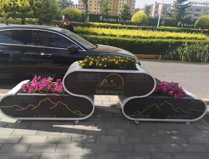 商業街城市花箱定制甘肅張掖案例